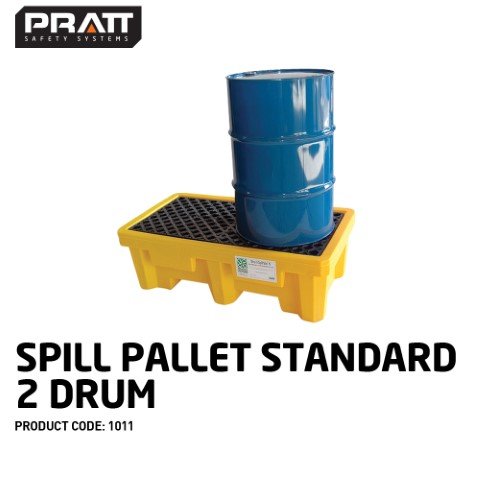 PRATT SPILL PALLET P2-3000 YELLOW WITH DRAIN 2-DRUM 